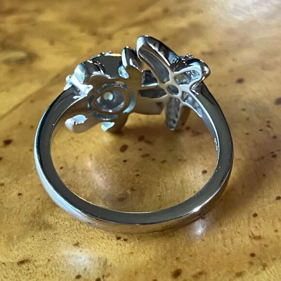 Natural Blue Apatite Starfish Turtle Ring Size 7 - Picture 5 of 9